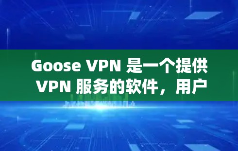 Goose VPN 是一个提供 VPN 服务的软件，用户可以通过它来保护隐私、匿名上网、绕过地区限制等。以下是 Goose VPN Windows 版本的配置指南