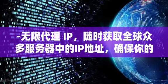-无限代理 IP,随时获取全球众多服务器中的IP地址,确保你的网络活动不被追踪